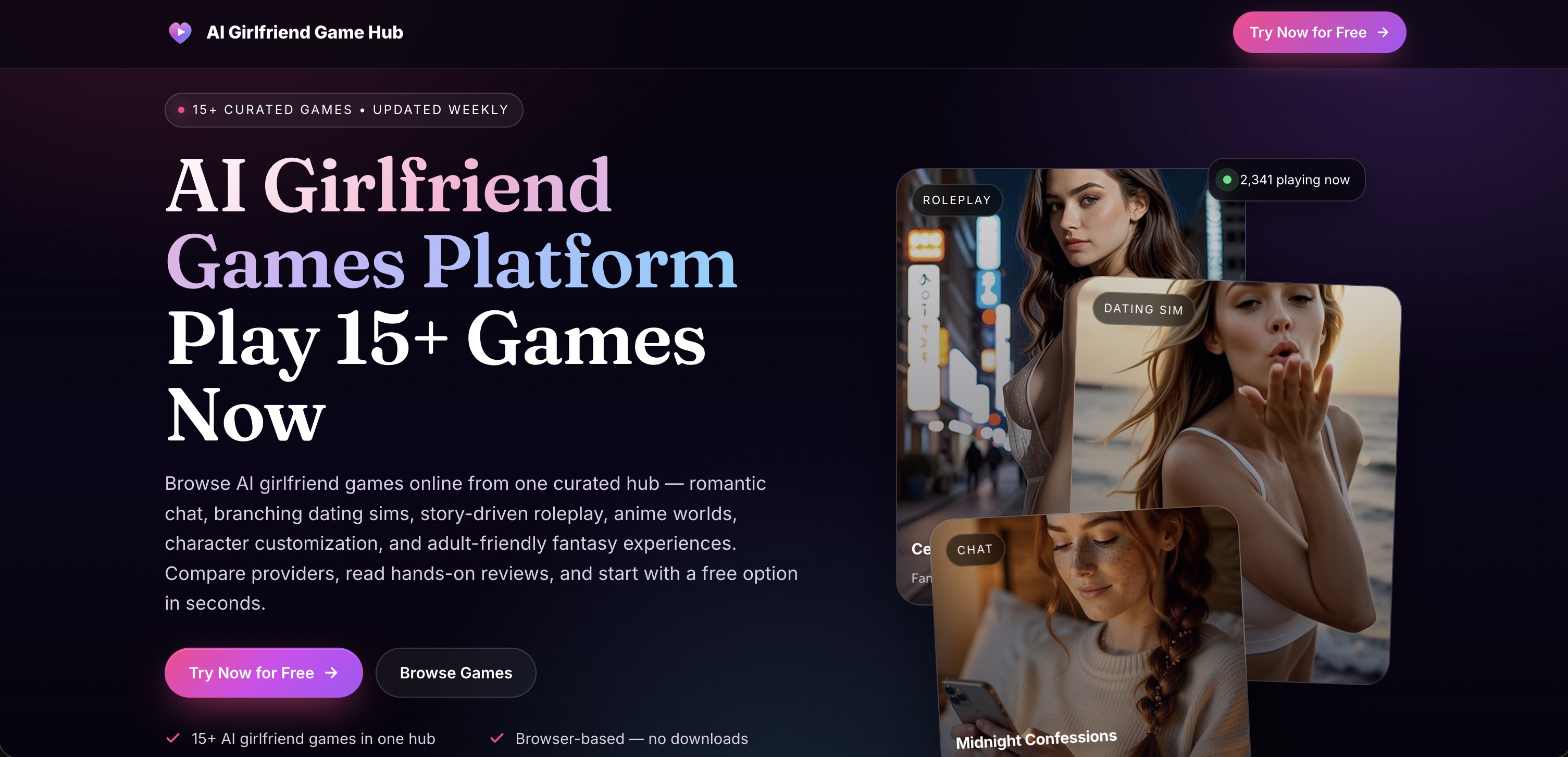 AI Girlfriend Game Hub screenshot