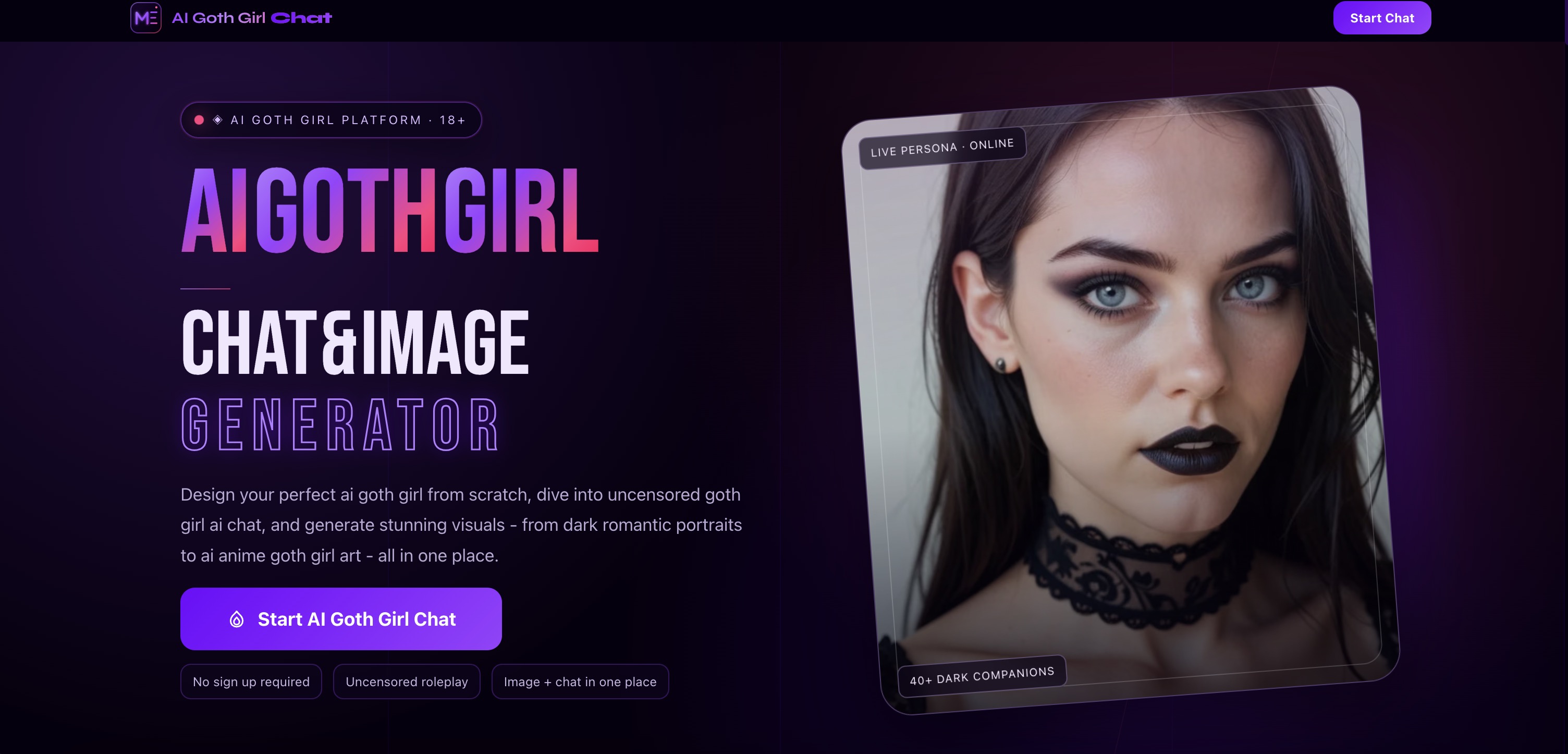AI Goth Girl screenshot
