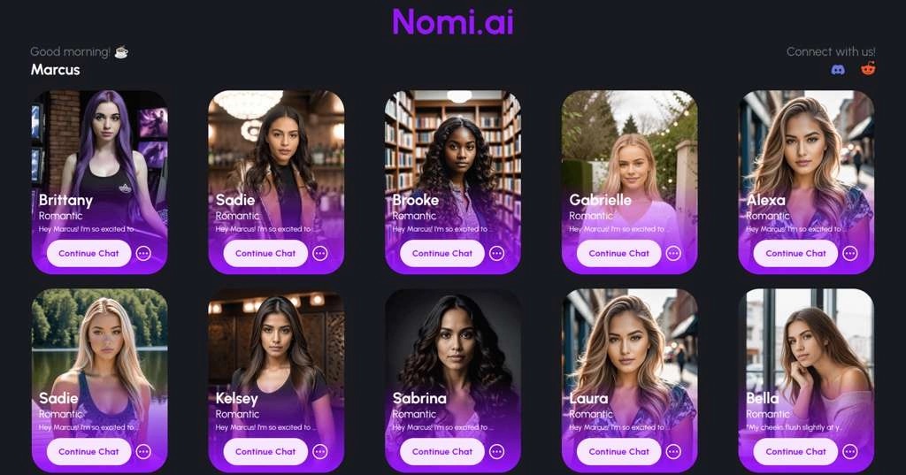 Nomi AI screenshot